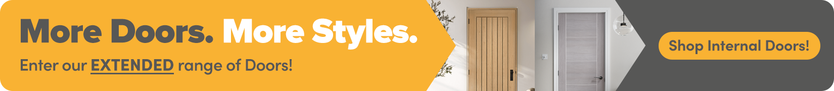 Shop our NEW EXTENDED range of Doors! Expanded Door Range Banner - June-July 2026 Nav